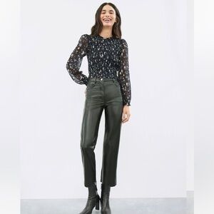 Wilfred Black Melina Highrise Faux Leather Cropped Pants Size 2